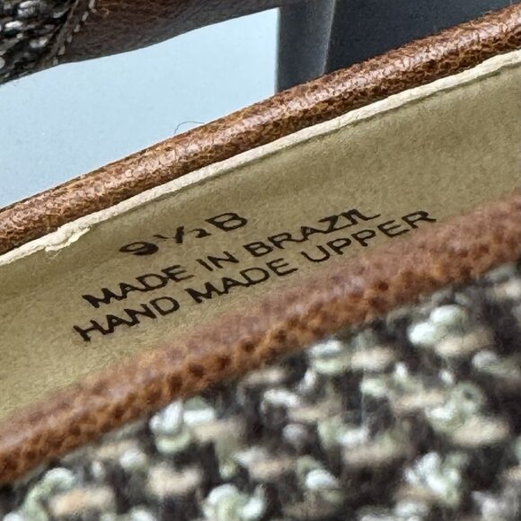 Talbots Margot Block Heel Pumps 9.5 Brown Tweed Leather Womens Shoes Academia - Picture 7 of 16